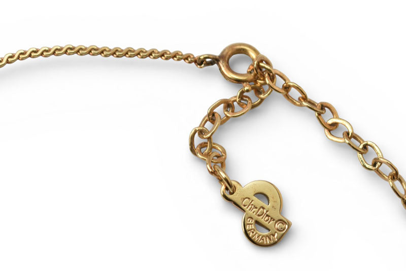 クリスチャンディオール ネックレス/ペンダント Christian Dior ヴィンテージ ハートモチーフ/ラインストーン ゴールド【中古】