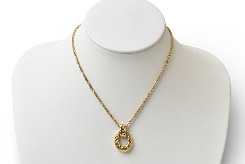 クリスチャンディオール ネックレス/ペンダント ヴィンテージ Christian Dior ツイスト/オーバル ゴールド【中古】