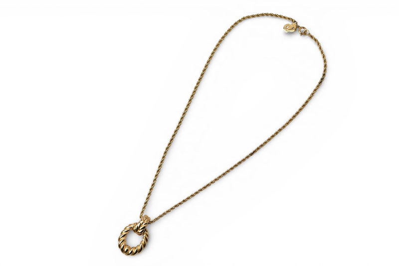 クリスチャンディオール ネックレス/ペンダント ヴィンテージ Christian Dior ツイスト/オーバル ゴールド【中古】
