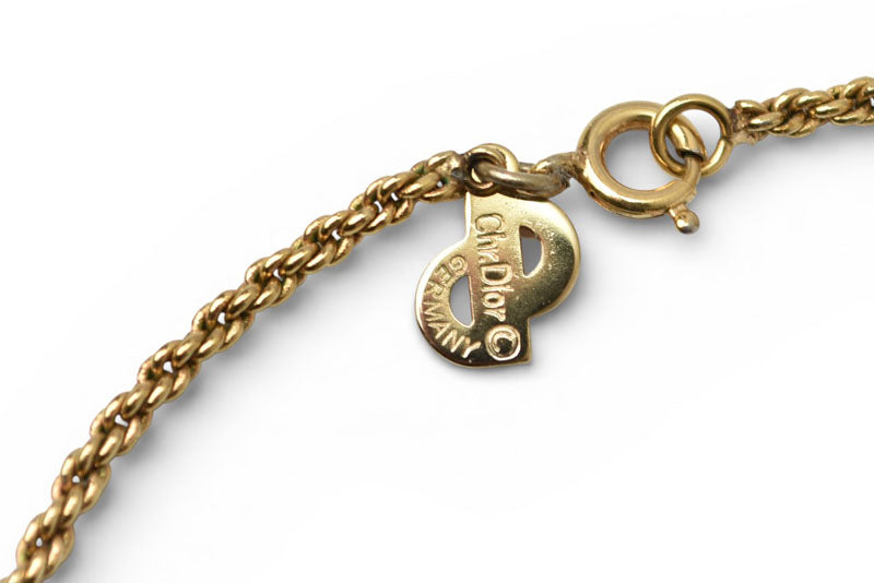クリスチャンディオール ネックレス/ペンダント ヴィンテージ Christian Dior ツイスト/オーバル ゴールド【中古】