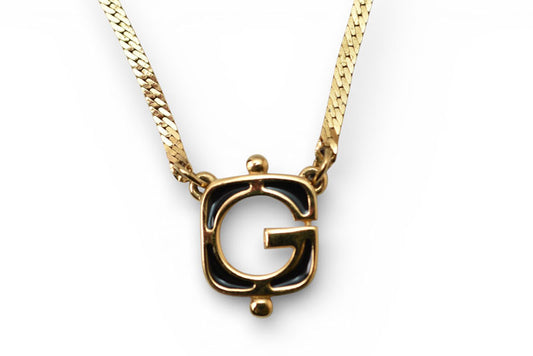 ジバンシィ ネックレス ヴィンテージ GIVENCHY/ジバンシー チョーカー Gロゴ ゴールド/ブラック レディース【中古】