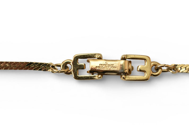 ジバンシィ ネックレス ヴィンテージ GIVENCHY/ジバンシー チョーカー Gロゴ ゴールド/ブラック レディース【中古】