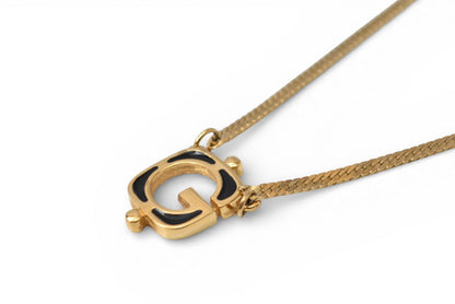 ジバンシィ ネックレス ヴィンテージ GIVENCHY/ジバンシー チョーカー Gロゴ ゴールド/ブラック レディース【中古】