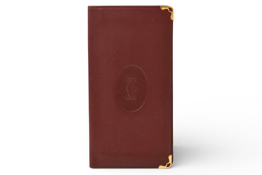 カルティエ 財布 メンズ ヴィンテージ Cartier 長財布/札入れ レザー マスト ドゥ カルティエ ボルドー 【中古】