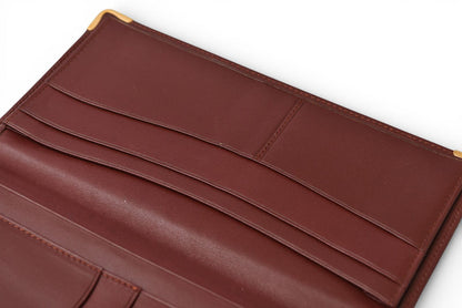 カルティエ 財布 メンズ ヴィンテージ Cartier 長財布/札入れ レザー マスト ドゥ カルティエ ボルドー 【中古】