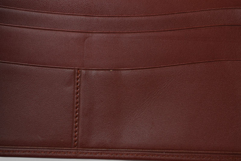 カルティエ 財布 メンズ ヴィンテージ Cartier 長財布/札入れ レザー マスト ドゥ カルティエ ボルドー 【中古】