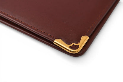 カルティエ 財布 メンズ ヴィンテージ Cartier 長財布/札入れ レザー マスト ドゥ カルティエ ボルドー 【中古】