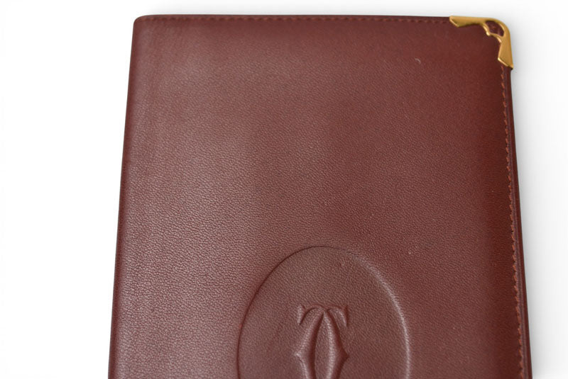 カルティエ 財布 メンズ ヴィンテージ Cartier 長財布/札入れ レザー マスト ドゥ カルティエ ボルドー 【中古】