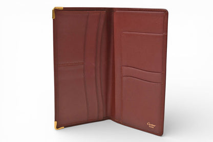 カルティエ 財布 メンズ ヴィンテージ Cartier 長財布/札入れ レザー マスト ドゥ カルティエ ボルドー 【中古】