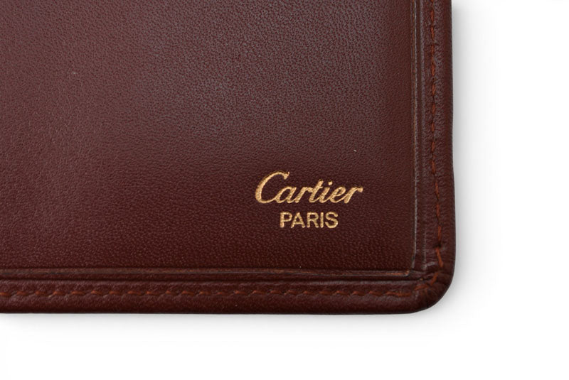 カルティエ 財布 メンズ ヴィンテージ Cartier 長財布/札入れ レザー マスト ドゥ カルティエ ボルドー 【中古】