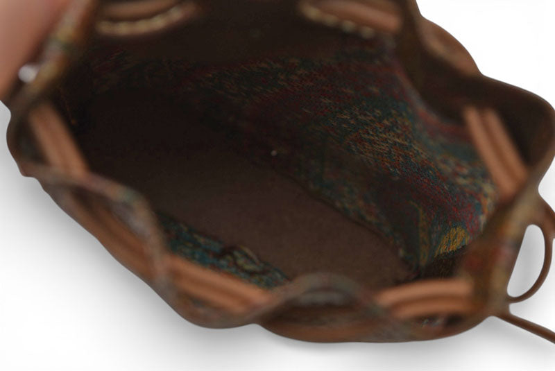 エトロ ポーチ/小物入れ ETRO ヴィンテージ 巾着ポーチ ペイズリー ブラウン【中古】