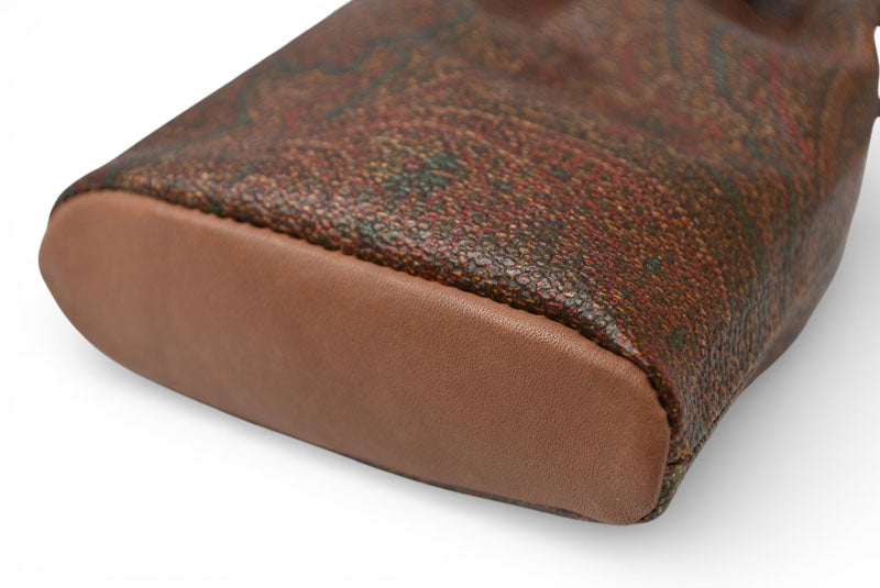 エトロ ポーチ/小物入れ ETRO ヴィンテージ 巾着ポーチ ペイズリー ブラウン【中古】