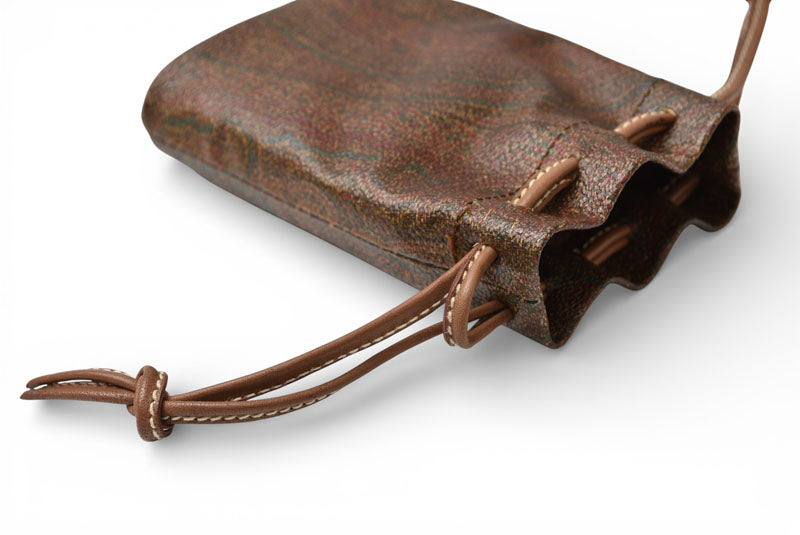 エトロ ポーチ/小物入れ ETRO ヴィンテージ 巾着ポーチ ペイズリー ブラウン【中古】