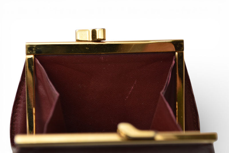 カルティエ コインケース/小銭入れ Cartier ヴィンテージ 財布/がま口 マスト ドゥ カルティエ ボルドー L300009【中古】