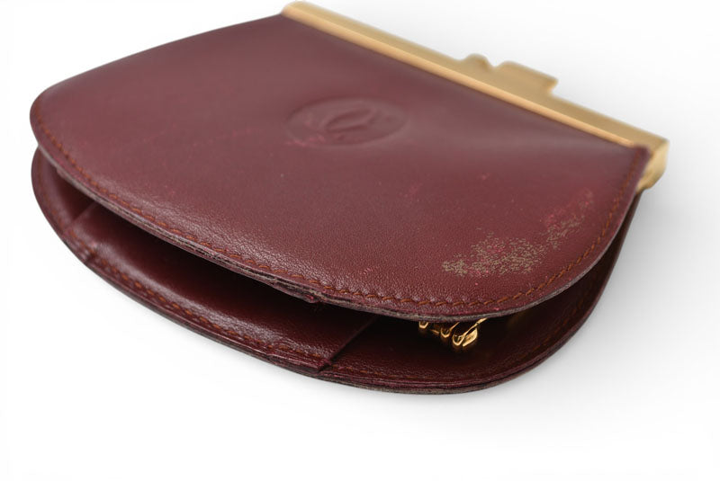 カルティエ コインケース/小銭入れ Cartier ヴィンテージ 財布/がま口 マスト ドゥ カルティエ ボルドー L300009【中古】