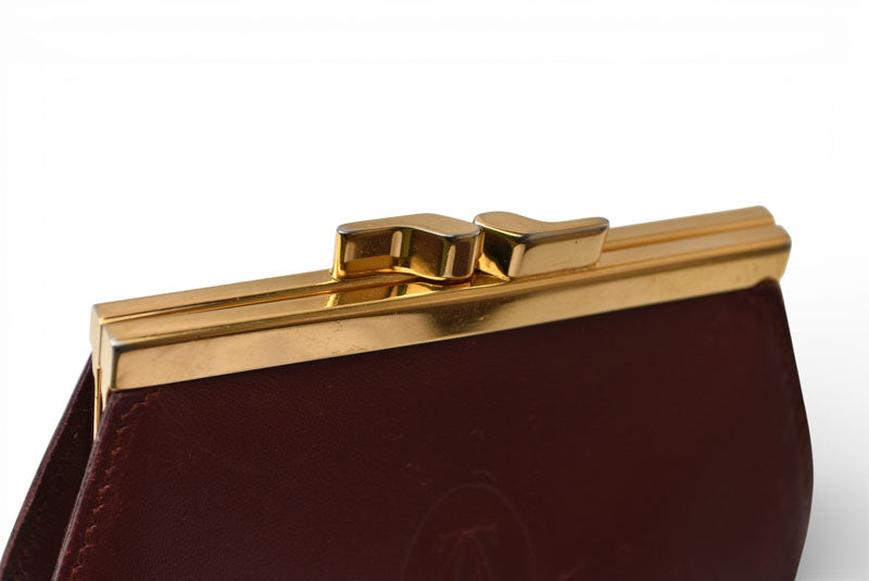 カルティエ コインケース/小銭入れ Cartier ヴィンテージ 財布/がま口 マスト ドゥ カルティエ ボルドー L300009【中古】