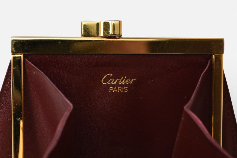 カルティエ コインケース/小銭入れ Cartier ヴィンテージ 財布/がま口 マスト ドゥ カルティエ ボルドー L300009【中古】
