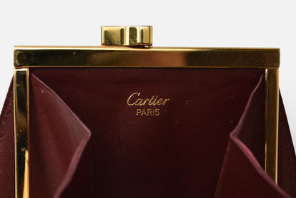 カルティエ コインケース/小銭入れ Cartier ヴィンテージ 財布/がま口 マスト ドゥ カルティエ ボルドー L300009【中古】