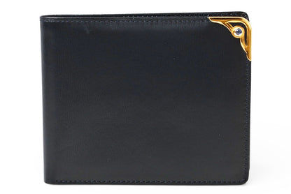 カルティエ 折財布/二つ折り財布 Cartier 札入れ ヴィンテージ サファイア レザー ネイビー【中古】