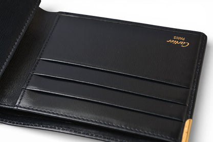 カルティエ 折財布/二つ折り財布 Cartier 札入れ ヴィンテージ サファイア レザー ネイビー【中古】