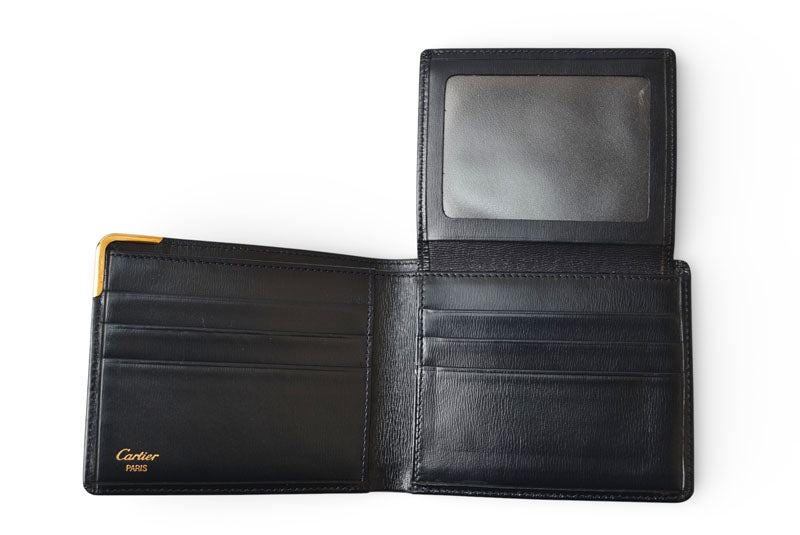 カルティエ 折財布/二つ折り財布 Cartier 札入れ ヴィンテージ サファイア レザー ネイビー【中古】
