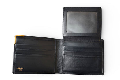 カルティエ 折財布/二つ折り財布 Cartier 札入れ ヴィンテージ サファイア レザー ネイビー【中古】