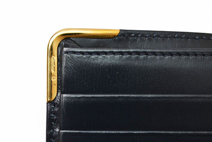 カルティエ 折財布/二つ折り財布 Cartier 札入れ ヴィンテージ サファイア レザー ネイビー【中古】
