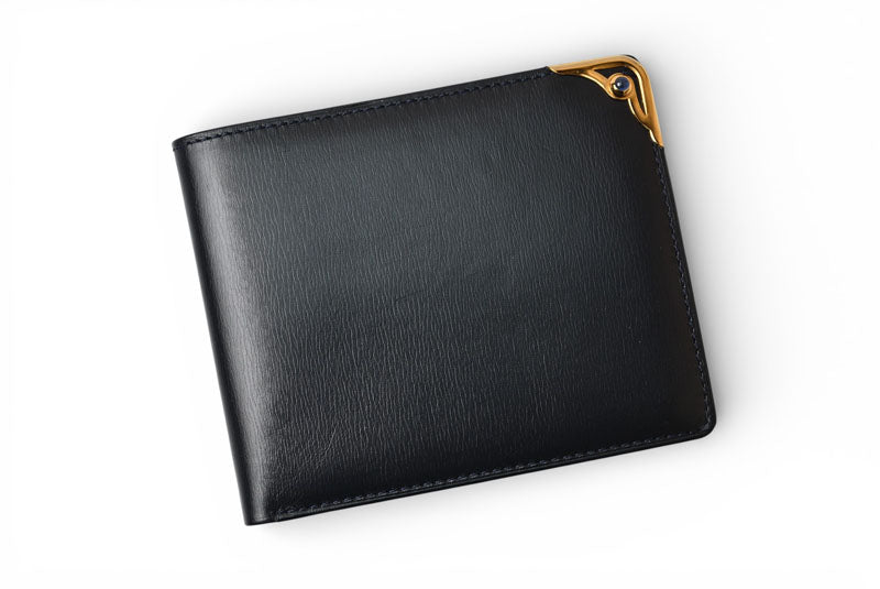 カルティエ 折財布/二つ折り財布 Cartier 札入れ ヴィンテージ サファイア レザー ネイビー【中古】