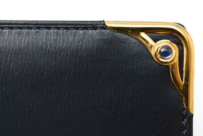 カルティエ 折財布/二つ折り財布 Cartier 札入れ ヴィンテージ サファイア レザー ネイビー【中古】