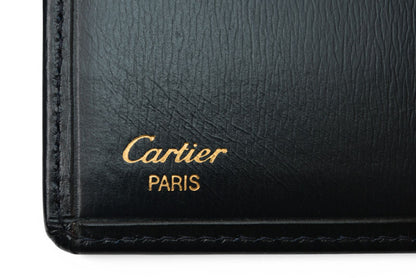 カルティエ 折財布/二つ折り財布 Cartier 札入れ ヴィンテージ サファイア レザー ネイビー【中古】
