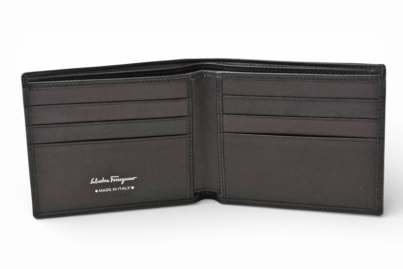 サルヴァトーレフェラガモ 財布/二つ折り メンズSalvatore Ferragamo 折財布/札入れ ブラック【中古】