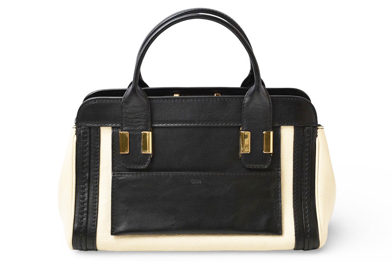 クロエ バッグ Chloe ハンドバッグ リトルアリス/Little Alice レザー ブラック/アイボリー【中古】
