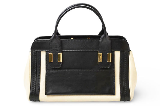 クロエ バッグ Chloe ハンドバッグ リトルアリス/Little Alice レザー ブラック/アイボリー【中古】