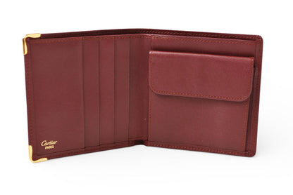 カルティエ 折財布/二つ折り財布 ヴィンテージ Cartier メンズ マスト ドゥ カルティエ ボルドー 73184192【中古】