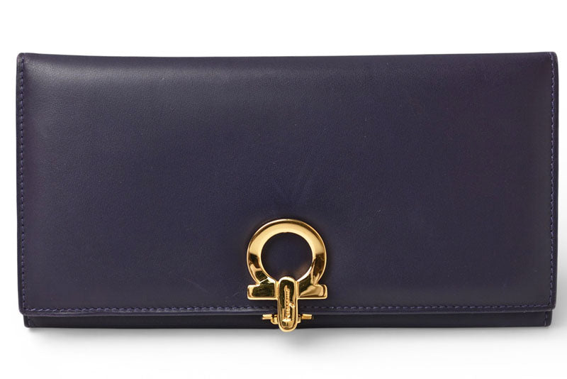 サルヴァトーレフェラガモ 財布 Salvatore Ferragamo 長財布 ガンチーニ/ロイヤルブルー【中古】