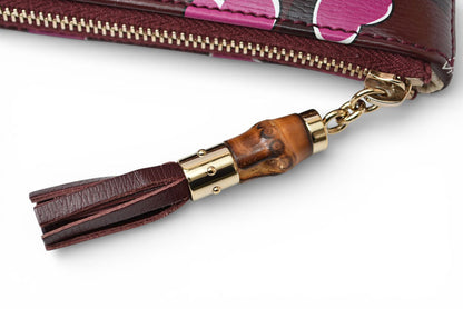 グッチ ポーチ GUCCI バンブー 化粧ポーチ ハートモチーフ ボルドー/ピンク 338815【中古】