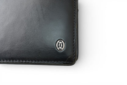 カルティエ 財布 メンズ Cartier 長財布 レザー パシャ ブラック/シルバー L3000440 メンズ/レディース【中古】