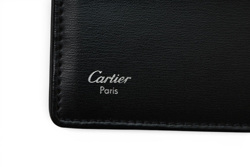 カルティエ 財布 メンズ Cartier 長財布 レザー パシャ ブラック/シルバー L3000440 メンズ/レディース【中古】