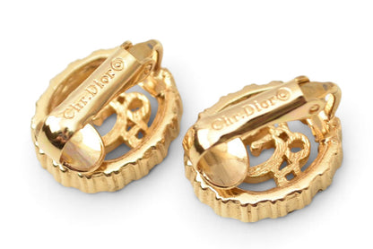 クリスチャンディオール イヤリング Christian Dior ヴィンテージ アクセサリー ロゴ/ラインストーン ゴールド【中古】