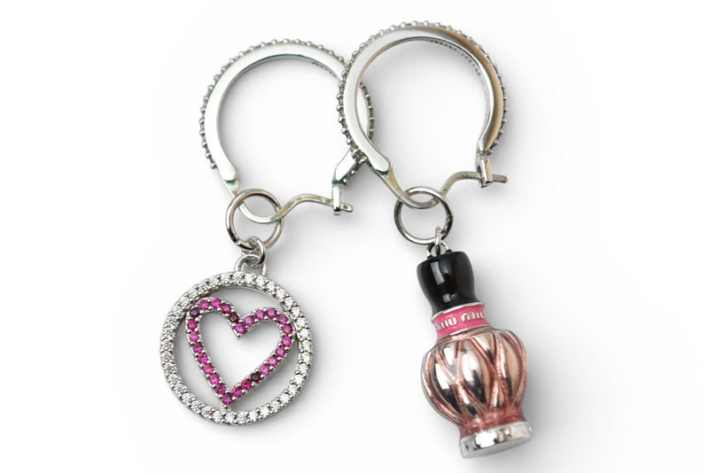 ミュウミュウ ピアス miumiu アクセサリー 香水/ハートモチーフ クリスタル/ラインストーン【中古】