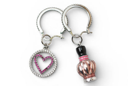 ミュウミュウ ピアス miumiu アクセサリー 香水/ハートモチーフ クリスタル/ラインストーン【中古】