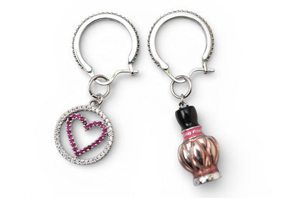 ミュウミュウ ピアス miumiu アクセサリー 香水/ハートモチーフ クリスタル/ラインストーン【中古】