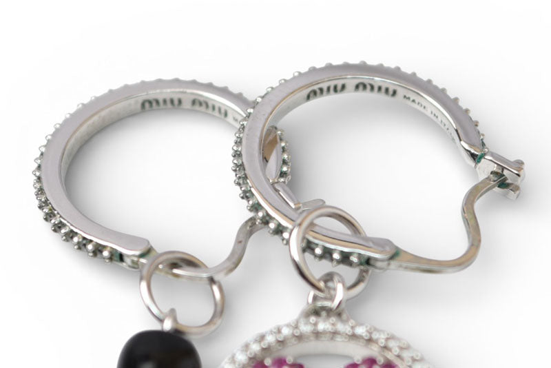 ミュウミュウ ピアス miumiu アクセサリー 香水/ハートモチーフ クリスタル/ラインストーン【中古】