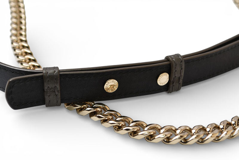 ブルガリ バッグ BVLGARI ディーヴァ ドリーム レザー チェーンショルダーバッグ ブラック/モカ【中古】