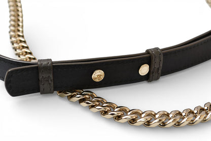 ブルガリ バッグ BVLGARI ディーヴァ ドリーム レザー チェーンショルダーバッグ ブラック/モカ【中古】