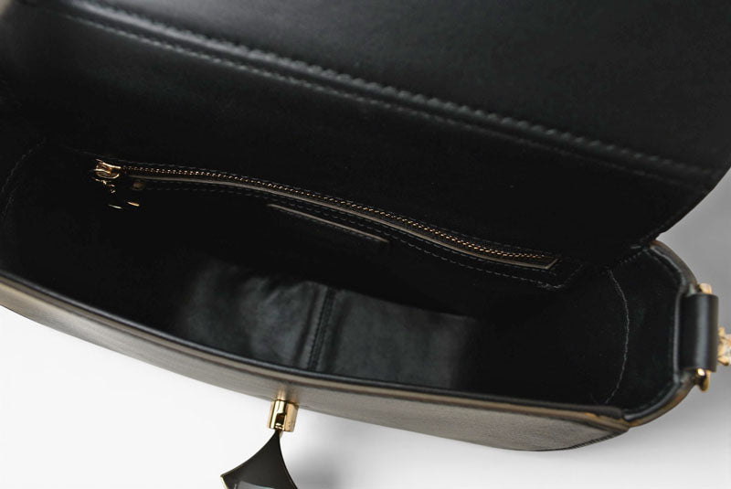 ブルガリ バッグ BVLGARI ディーヴァ ドリーム レザー チェーンショルダーバッグ ブラック/モカ【中古】