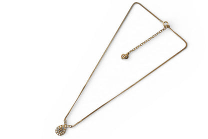 クリスチャンディオール ネックレス/ペンダント Christian Dior CDロゴ/ラインストーン ゴールド【中古】