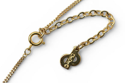クリスチャンディオール ネックレス/ペンダント Christian Dior CDロゴ/ラインストーン ゴールド【中古】