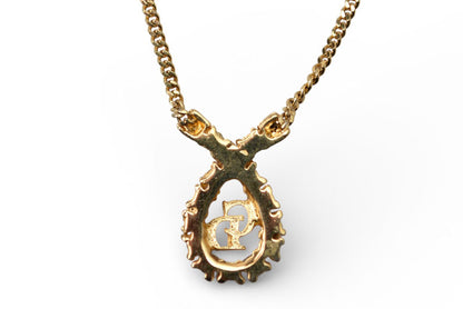 クリスチャンディオール ネックレス/ペンダント Christian Dior CDロゴ/ラインストーン ゴールド【中古】