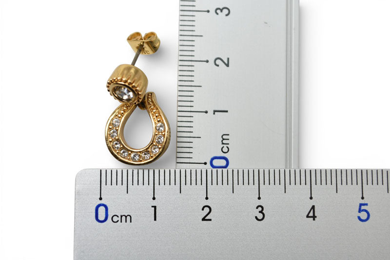 クリスチャンディオール ピアス ヴィンテージ Christian Dior ラインストーン ゴールド【中古】